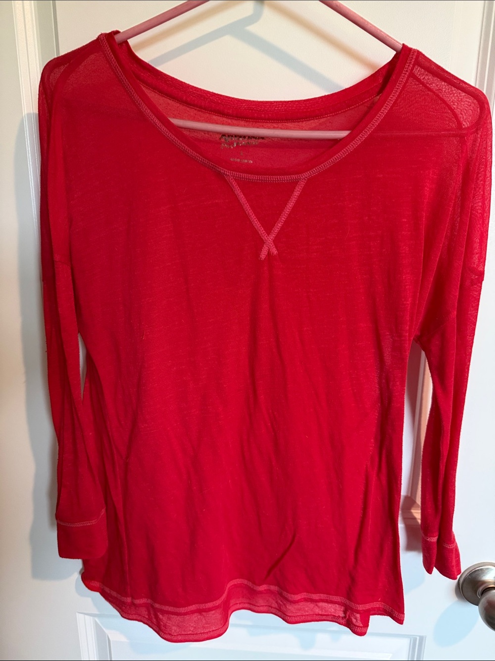 Arizona Jean Company Women’s Long-Sleeve Crewneck Top - Red